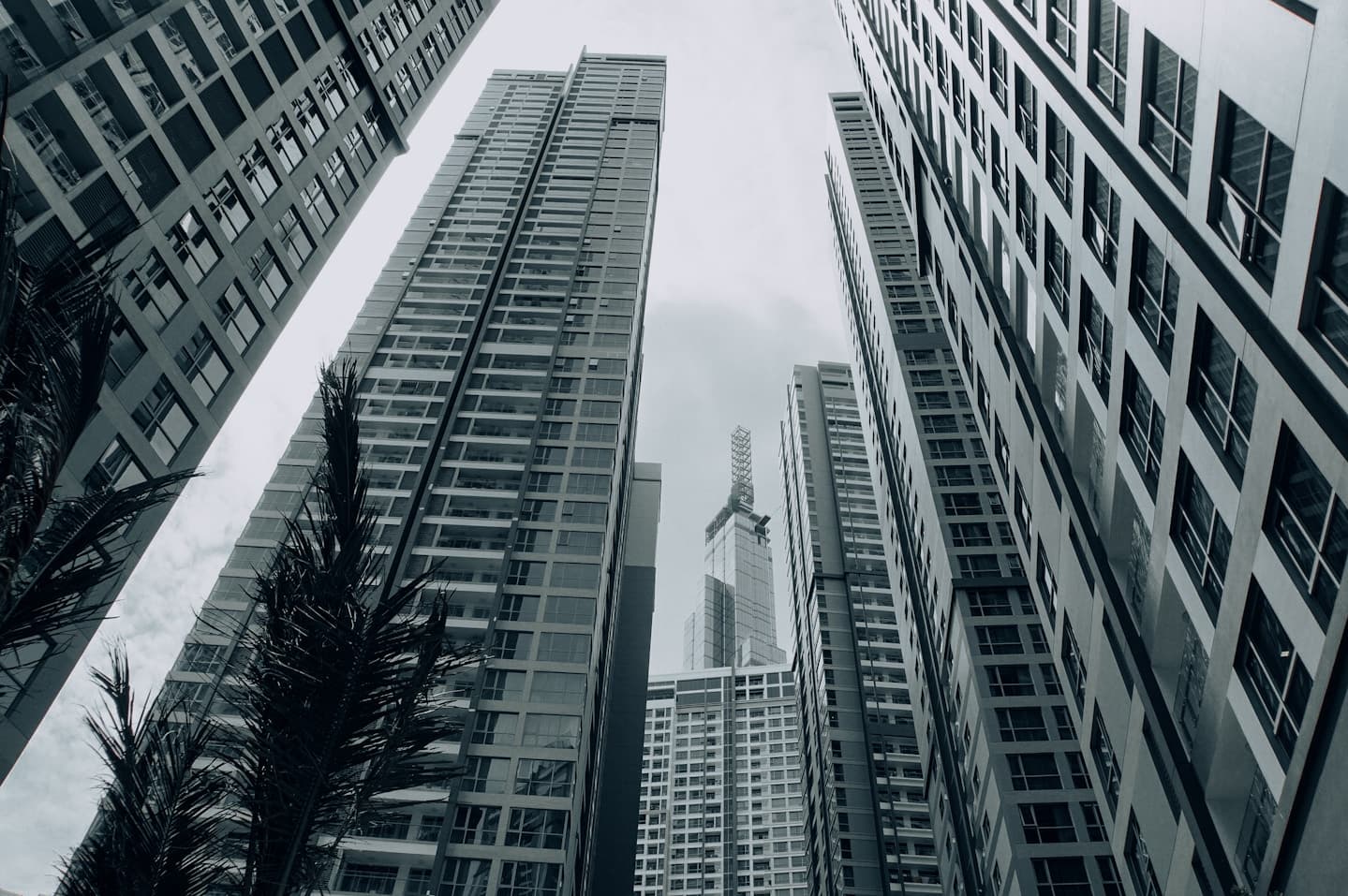 City skyline with high-rise towers
